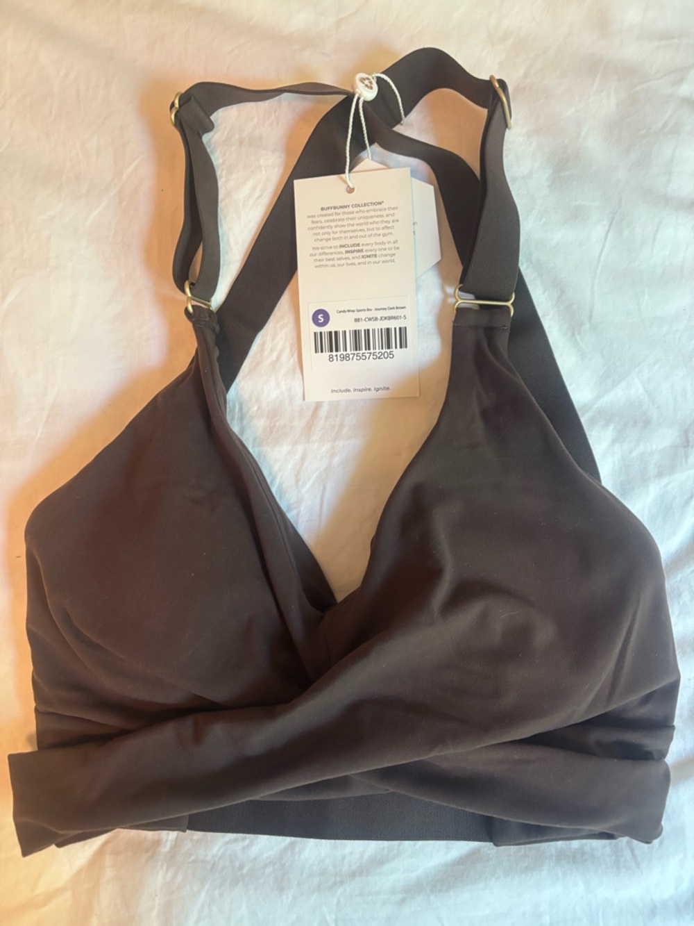 BuffBunny Candy Wrap Sports Bra in Journey Brown - Picture 2 of 4